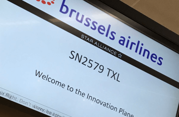 A bord de l’Innovation Plane -un airbus A-320 Airlines «Magritte»de Brussels Airlines- plus de 60 organisations et 115 participants